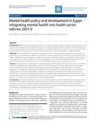 Mental health policy and development in Egypt - International ...
