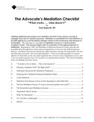 The Advocate's Mediation Checklist - Mediate.com