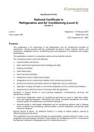 National Certificate in Refrigeration and Air ... - Competenz