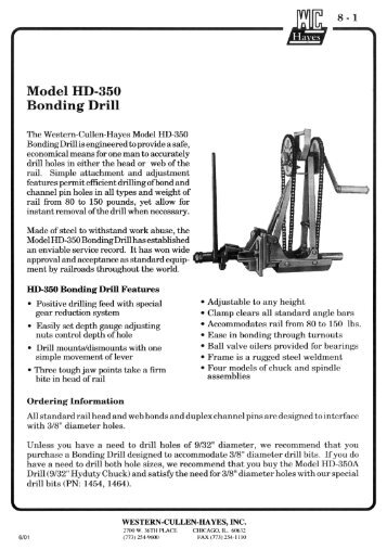Model 1113-350 Bonding Drill - Western-Cullen-Hayes Inc.