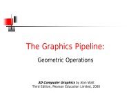 The Graphics Pipeline: Geometric Operations