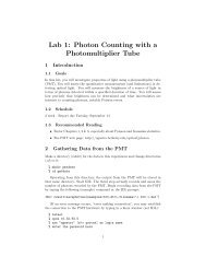 Lab 1: Photon Counting with a Photomultiplier Tube - UGAstro
