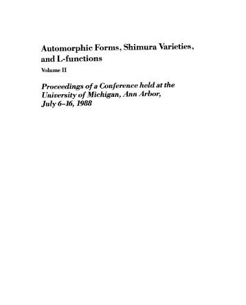 Automorphic Forms, Shimura Varieties, - James Milne