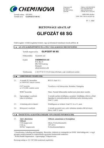 Glyfos Dakar - MSDS - cheminova.hu