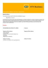 International Master Service Agreement - MTN Business