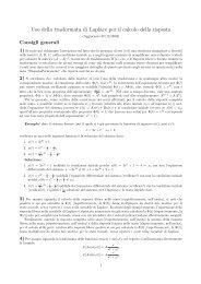 Uso della trasformata di Laplace per il calcolo della risposta