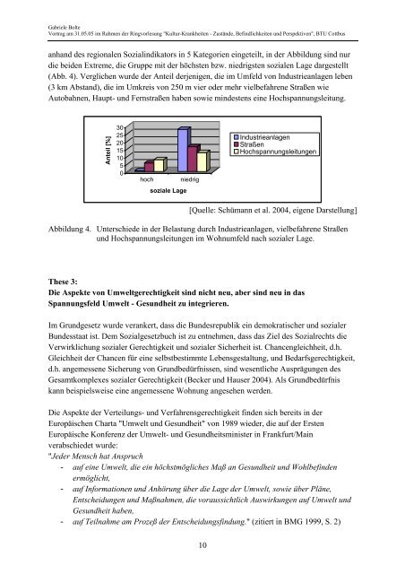 Umwelt und Gesundheit - welche Rolle spielt hierbei soziale ...