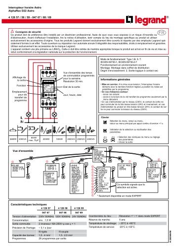 Vue d'ensemble Interrupteur horaire Astro AlphaRex D22 ... - Legrand