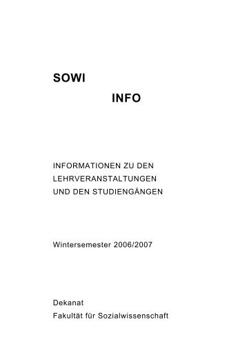 SOWI INFO - Fakultät für Sozialwissenschaft der Ruhr-Universität ...