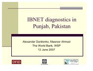 IBNET diagnostics in Punjab, Pakistan