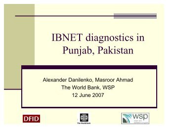 IBNET diagnostics in Punjab, Pakistan