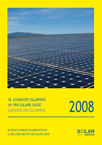 euroPäiScher SolarPreiS 18e Prix Solaire SuiSSe 18. Schweizer ...