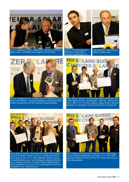 euroPäiScher SolarPreiS 18e Prix Solaire SuiSSe 18. Schweizer ...