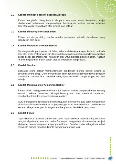 sukatan pelajaran kesusasteraan melayu - Ministry of Education