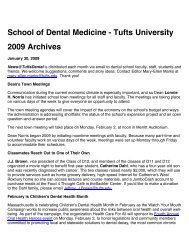 2009 Archives - School of Dental Medicine - Tufts University