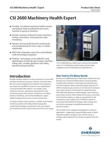 CSI 2600 Machinery Health Expert - PCMS
