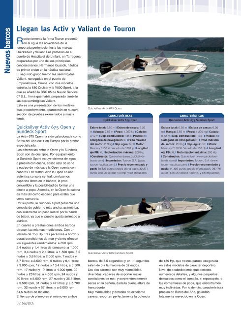 Llegan las Activ y Valiant de Touron - Brunswick Marine