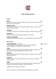 View a sample a la carte menu