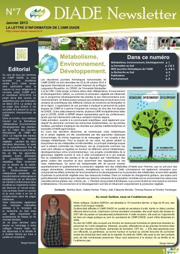 DIADE Newsletter - umr diade