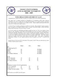 summary report 09 - Y Pant School