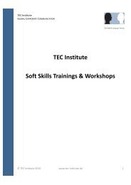 TEC Soft Skills Workshops & Trainings deutsch - TEC  Institute