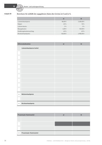 Berechnen Sie mithilfe der angegebenen Daten den Gewinn in ...