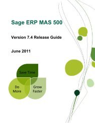 Sage ERP MAS 500 - Sage Software Online