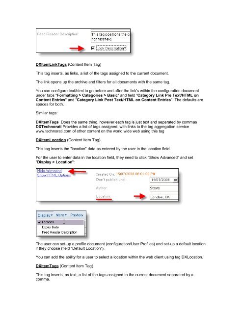 Lotus Notes Domino Blog Template DX Tag Dictionary v1.0 This ...