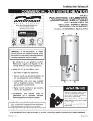 Commercial Gas BCL275-400 (Series 104) - American Water Heaters