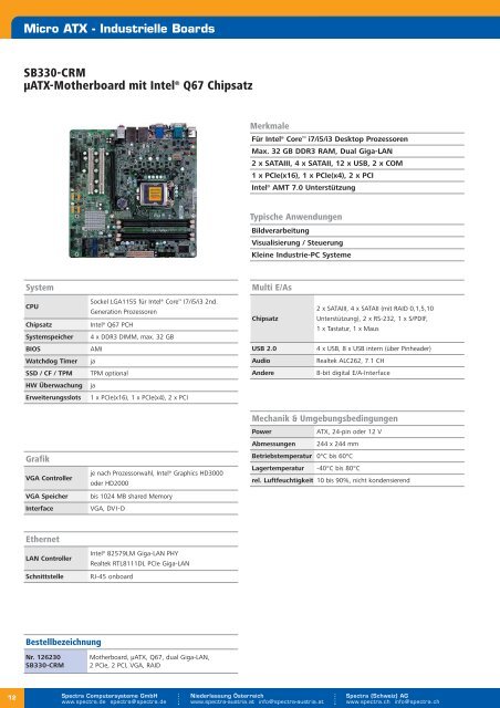 Industrielle PC-Boards - Spectra Computersysteme GmbH