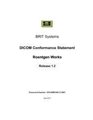 BRIT Systems DICOM Conformance Statement Roentgen Works