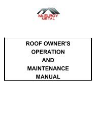 Operation and Maintenance Manual - McElroy Metal