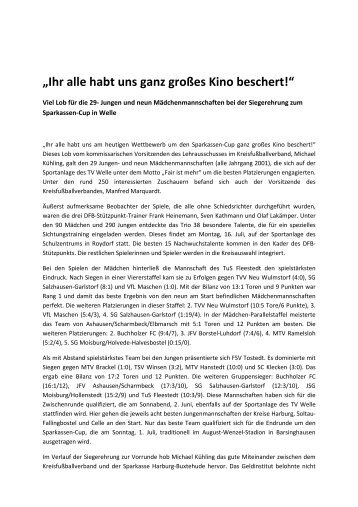 „Ihr alle habt uns ganz großes Kino beschert!“ - Sparkasse Harburg ...