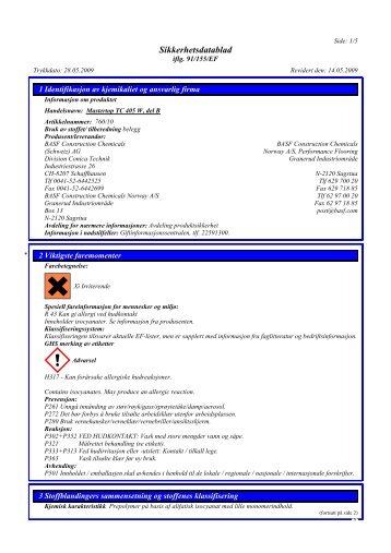 Mastertop Tc 405 W Komp B HMS - BASF Construction Chemicals