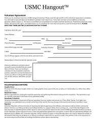 fill out and sign the volunteer agreement - USMC Hangout