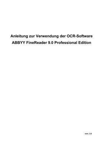 Anleitung zur Verwendung der OCR-Software ABBYY FineReader ...
