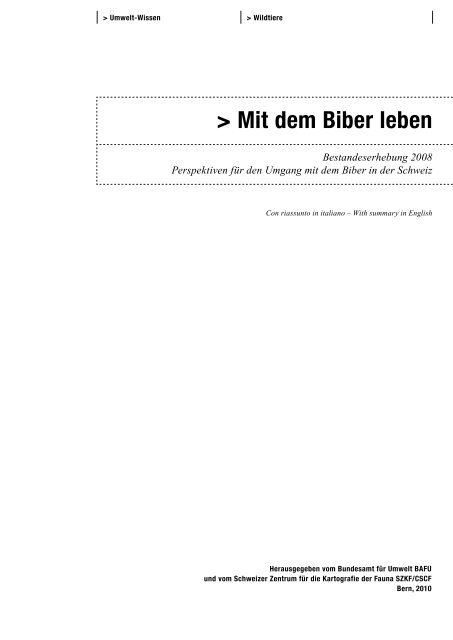 Mit dem Biber leben - Schweizer Informationssystem Biodiversität