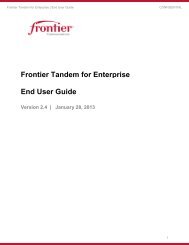 CommPortal End User Guide - Frontier