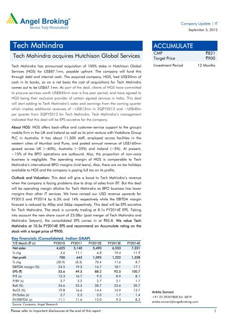 Tech Mahindra - The Smart Investor