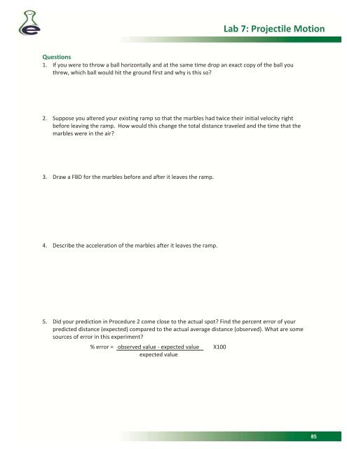 Lab 7: Projectile Motion