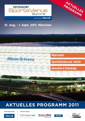 AKTUELLES PROGRAMM 2011 - SPONSORs Sports Venue Summit