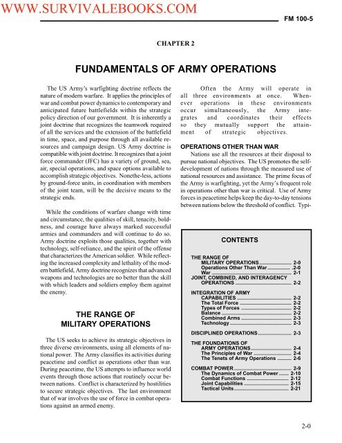 FM 100-5 Operations - Survival Ebooks Military Manuals Survival ...