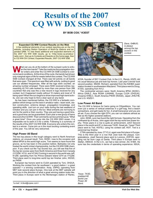 20-WW SSB Story Aug08 - CQ World Wide DX Contest