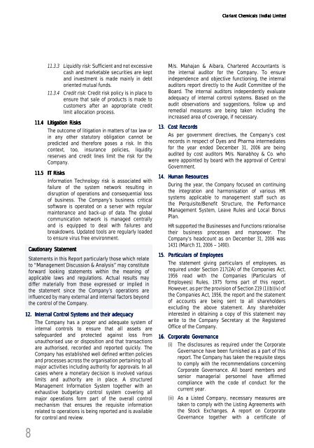 Annual Report 2006 - Clariant