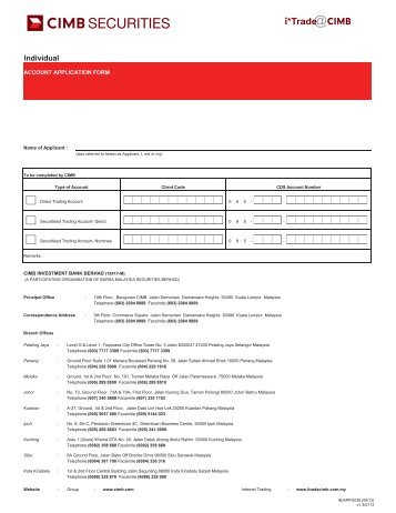 Individual Account Application Form (PDF) - i*Trade@CIMB MY