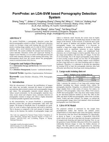 Pornprobe: an LDA-SVM based pornography detection system