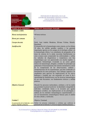 Inmunologia Avanzada - Universidad de Los Andes