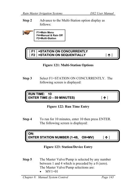 Chapter 8 Manual System Control - Rain Master Control Systems