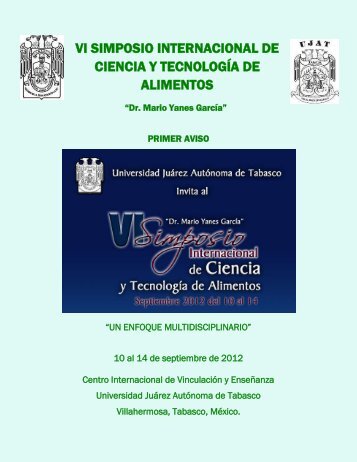 vi simposio internacional de ciencia y tecnologÃ­a de alimentos