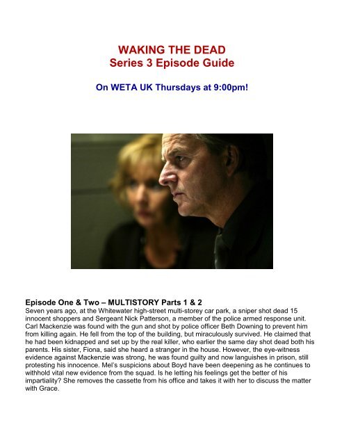 Download our Waking the Dead Series 3 Episode Guide to ... - WETA